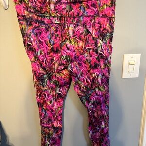 Lululemon Athletica Pink and Purple Leggings Size 18
